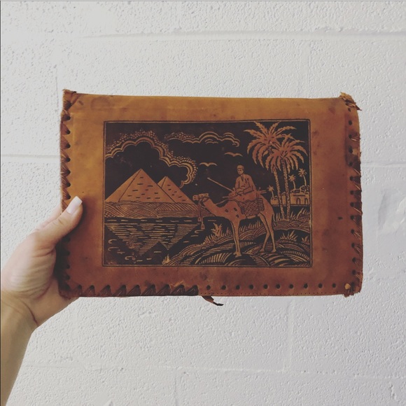 Vintage Bags 93s Tooled Leather Egyptian Clutch Poshmark